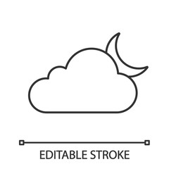 Cloudy night linear icon