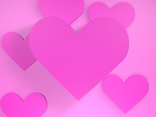 heart on pink background