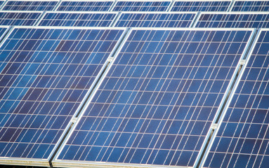 Erneuerbare Energien - Solarmodule im Sonnenschein