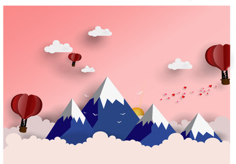 beautiful  mountain illustration vector for background.