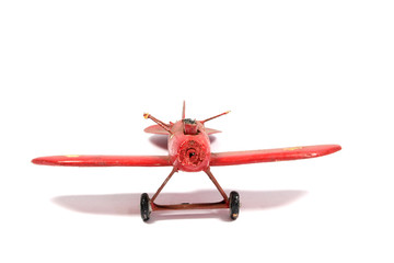 Vintage Toy Aircraft Models on White Background