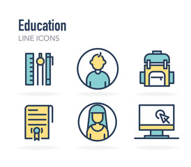 EDUCATION LINE ICONS