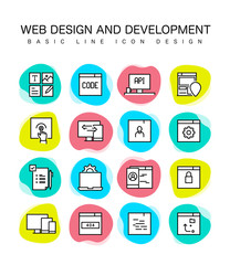 WEB DESIGN AND DEVELOPMENT ICON SET