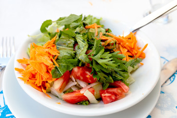 fresh vegetable salad on a plate