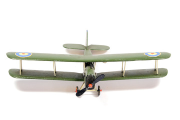 Vintage Toy Aircraft Models on White Background