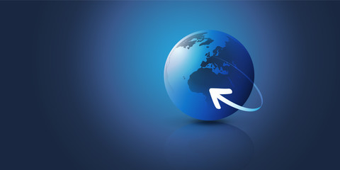 Earth Globe Design - Global Business, Technology, Globalisation Concept, Vector Design Template 