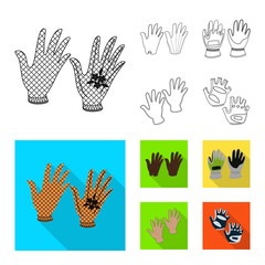 Fototapeta premium Isolated object of silhouette and safety symbol. Collection of silhouette and comfort vector icon for stock.