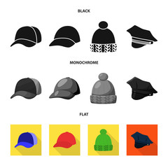 Isolated object of clothing and cap icon. Collection of clothing and beret stock symbol for web.