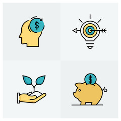 Fototapeta premium BUSINESS ECONOMICS ICON SET