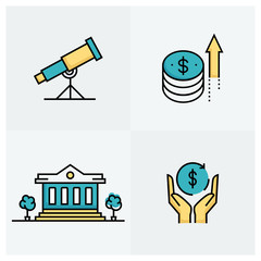 BUSINESS ECONOMICS ICON SET