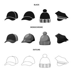 Isolated object of clothing and cap logo. Collection of clothing and beret stock symbol for web.