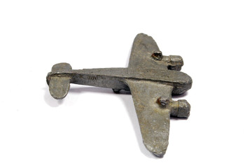 Vintage Toy Aircraft Model Toys on White Background