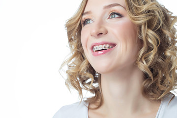 Woman with braces 