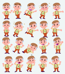 Cartoon character businessman in casual style. Set with different postures, attitudes and poses, doing different activities in isolated vector illustrations.
