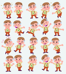 Cartoon character businessman in casual style. Set with different postures, attitudes and poses, doing different activities in isolated vector illustrations.