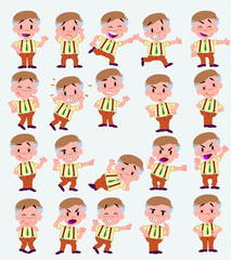 Cartoon character businessman in casual style. Set with different postures, attitudes and poses, doing different activities in isolated vector illustrations.