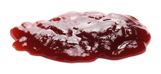 Mixed fruit marmalade isolated on white background