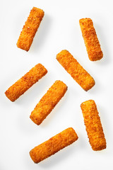Food styling background of golden pommes frites