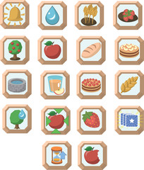 Set of quest icons for computer game