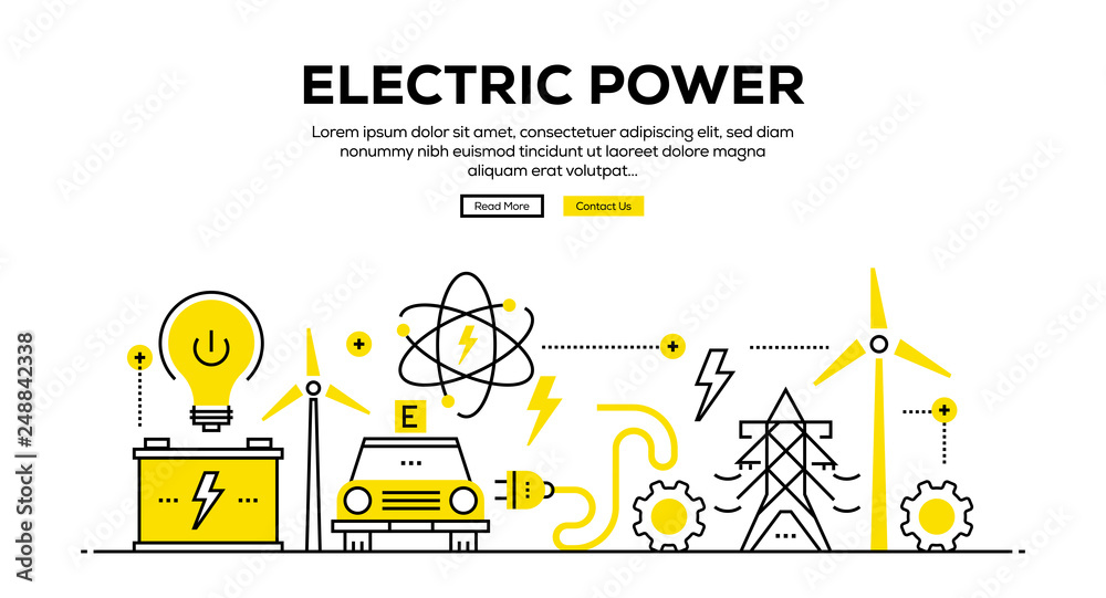 Wall mural electric power banner concept