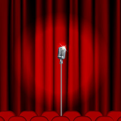 Theater stage  with microphone