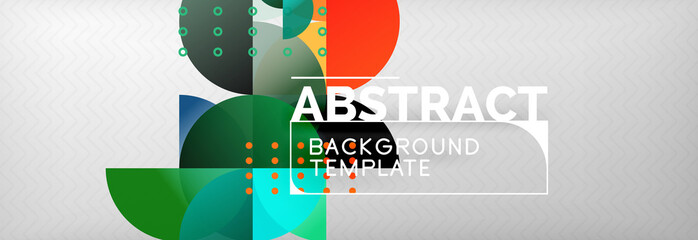 Abstract background, geometric composition, dynamic circles and round shapes design template