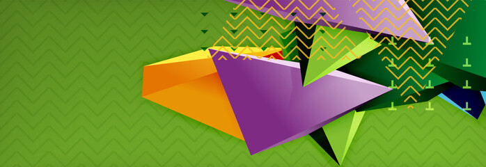 Abstract background, colorful minimal abstract triangle composition