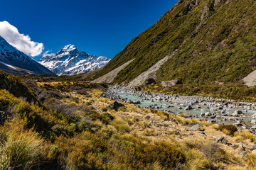 Fototapeta premium Hooker Valley Track in Aoraki National Park, New Zealand, South Island