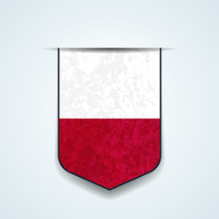 Poland Flag shield tag illustration
