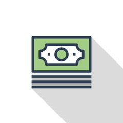 Fototapeta premium Cash Money Flat Icon Concept