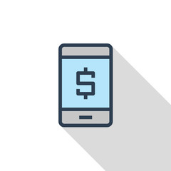 Mobile Banking Flat Icon Concept