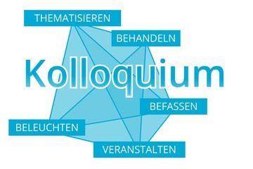 Kolloquium - Begriffe verbinden, Farbe blau