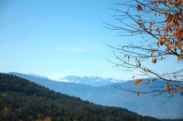 Vista delle Dolomiti in autunno, Alto Adige, Italia