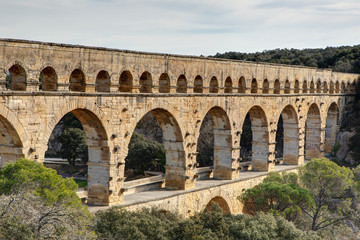 Fototapeta na wymiar Pont du Gard - Vers-Pont-du-Gard - Occitanie - France