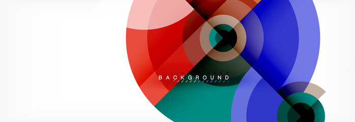 Obraz premium Round circles and triangles abstract background