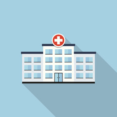Naklejka premium Hospital Flat Design Healthcare Icon with Side Shadow