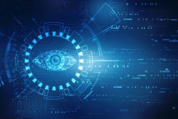 Biometric screening eye, Digital eye, Security concept, cyber security Concept