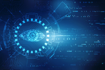 Biometric screening eye, Digital eye, Security concept, cyber security Concept © blackboard