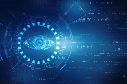 Biometric screening eye, Digital eye, Security concept, cyber security Concept