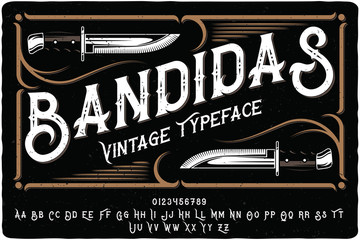 Fototapeta Vintage font set named 