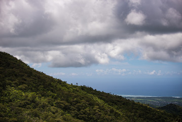 Fototapeta na wymiar Storm clouds on tropical island