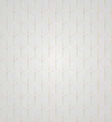 Vector 3D Gold Geometric Square Gray Background seamless pattern