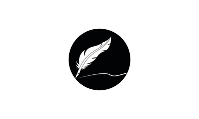 Feather pen silhouette logo