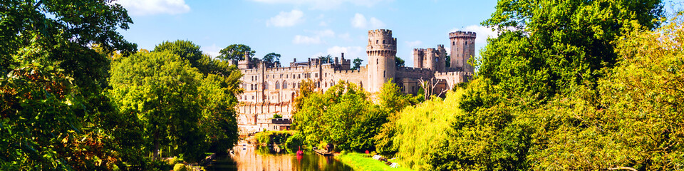 Warwick, UK. Castle of Warwick with river