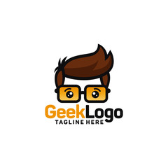 Geek logo design template Vector - obrazy, fototapety, plakaty