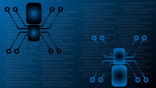 Zwei Spinne und Bin&auml;rcode, Digital Hintergrund