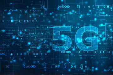 Creative glowing 5G backdrop. Mobile internet concept, 5G internet Connection, Communication Concept, Technology concept
