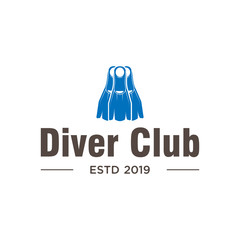 Diving club logo design inspiration in blue color