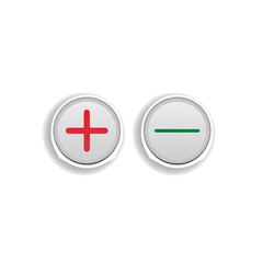 plus and minus button colored sticker icon. Elements of music player in color icons. Simple icon for websites, web design, mobile app, info graphics