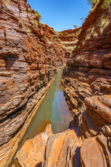 hiking down in hancock gorge in karijini national park, western australia 25